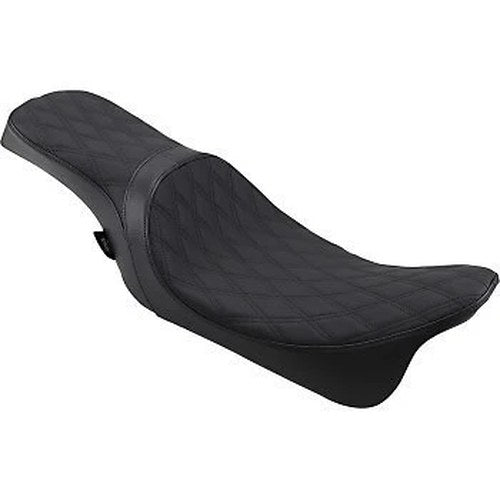 Drag Specialties Predator 2-Up Black Double Diamond Seat Harley Touring 08-20