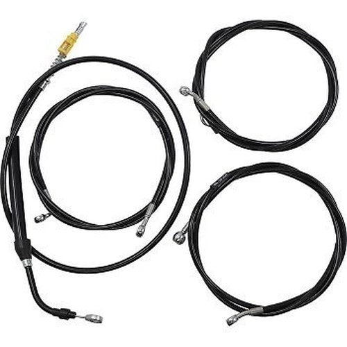LA Choppers LA-8056KT2-13B Black Vinyl Braided Handlebar Cable/Brake Line Kit