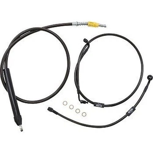 LA Choppers LA-8155KT-19M Black Midnight Braided Handlebar Cable/Brake Line Kit