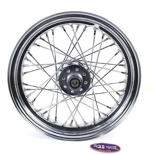 V-Twin 52-0172 16" x 3.00" Chrome 40 Spoke Rear Spoke Wheel for Sportster 57-78