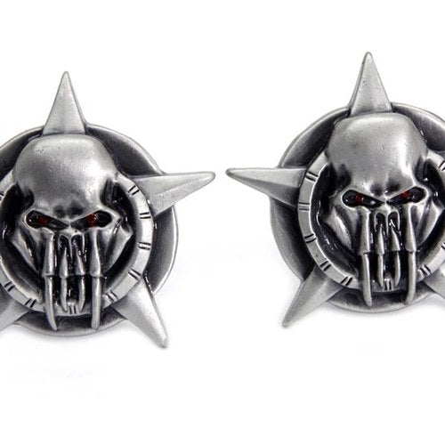 V-Twin 48-1621 Skull on Star License Plate Topper Set