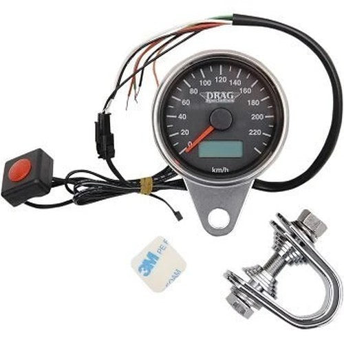 Drag Specialties 2210-0326 Programmable Mini Electronic Speedometer in Kph / Kmh