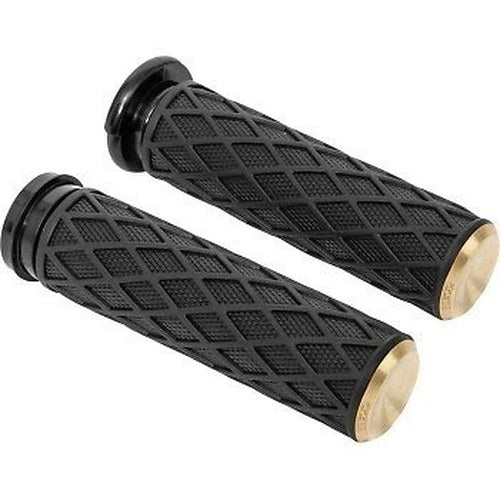 Arlen Ness 500-009 Brass Diamond Hand Grips for Harley Electronic Tbw