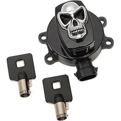 Drag Specialties 2106-0421 Black Skull Ignition Switch for 14-22 Road King