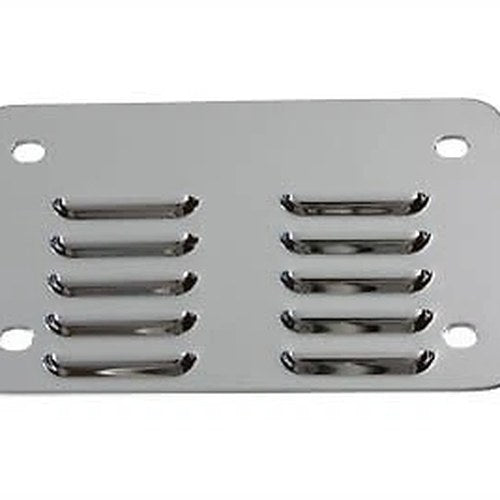 V-Twin 42-0031 Chrome License Plate Backing Plate Louvered Style