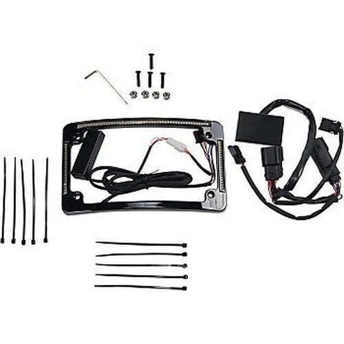 Custom Dynamics Black Run/Brake/Turn Radius License Plate Frame 14-21 Touring