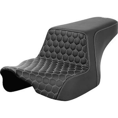 Saddlemen 823-07-17705 Honeycomb Step-Up Seat-Silver Stitching FL '23-'24