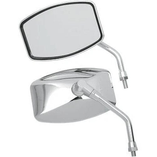 Emgo 20-42460 Chrome Big One Pair of Universal 10mm Motorcycle Mirrors