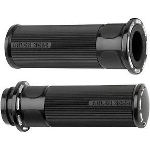 Arlen Ness 07-303 Black Fusion Slot Track Hand Grips for Harley Electronic Tbw