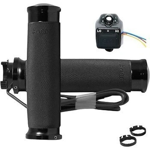 Avon Grips MT-CC-86-ANO-HT Black Custom Contour Heated Grips for Metric Use