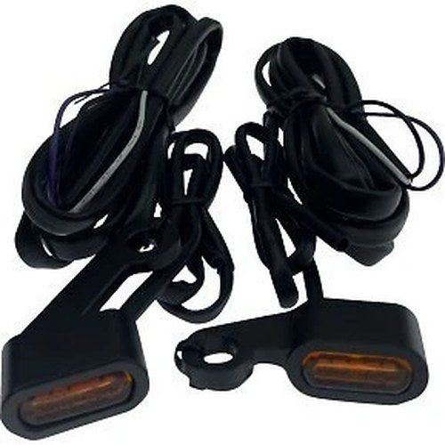 Drag Specialties 2040-3056 Black Amber LED Handlebar Marker Lights for 04-13 XL