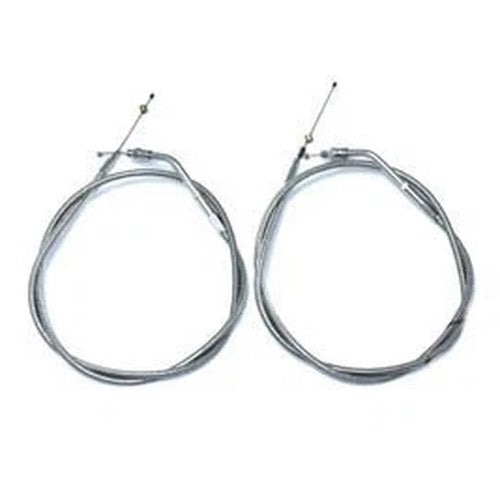 V-Twin 36-0830 Stainless Steel Throttle and Idle Cable Set with 42" Casings
