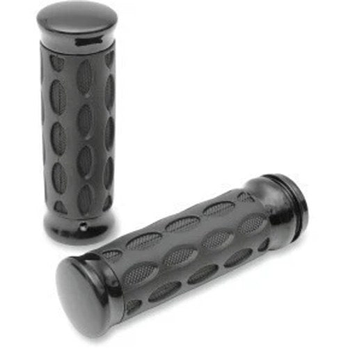Drag Specialties Hotop Black Rubber Hand Grips for Harley 96-17 Cable Op