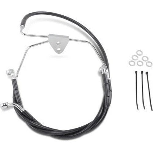 Drag Specialties 1741-2515 Extended Length Black Vinyl Brake Line Kit +2"