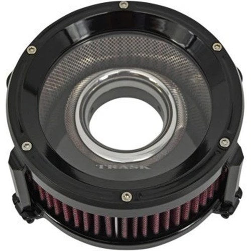 Trask Gloss Black Assault Charge High-Flow Cleaner Kit for Twin Cam