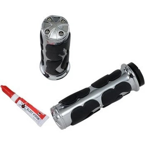Kuryakyn 6269 Chrome Iso Flame Hand Grips for Harley Electronic Throttle