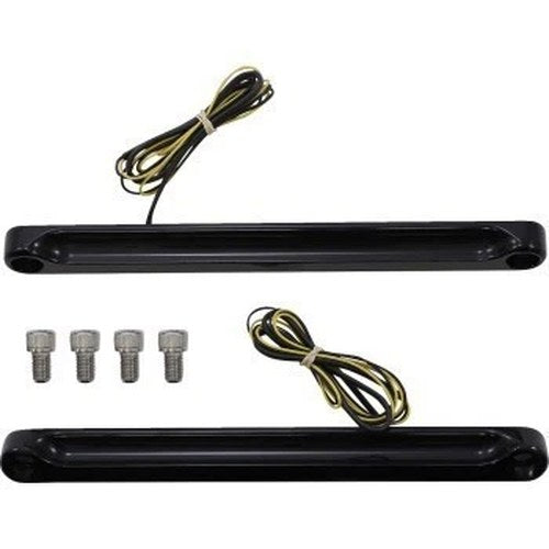 Alloy Art Black Amber/Smoke LED Front Turn Signal Lights for Fat Boy 90-17