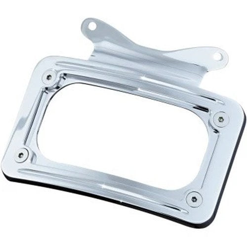 Kuryakyn 3157 Chrome Curved License Plate Mount w/ Frame for 10-20 FLHX/FLTRX