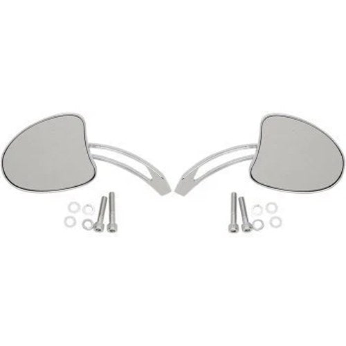 Drag Specialties 0640-1098 Chrome Touring Mirror with Long Slotted Stem