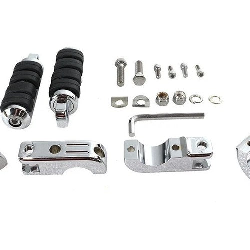 V-Twin 27-0660 Chrome Engine Bar Footpeg Mount Kit for 1-1/4" Highway Bar