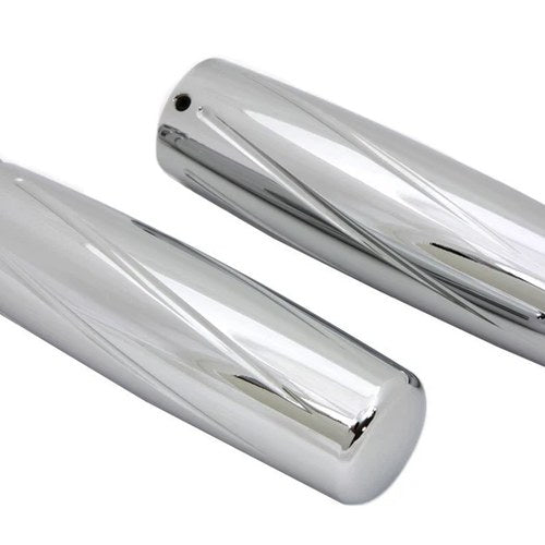 V-Twin 28-0579 Chrome Spiral Style Grip Set for Cable Op Harley