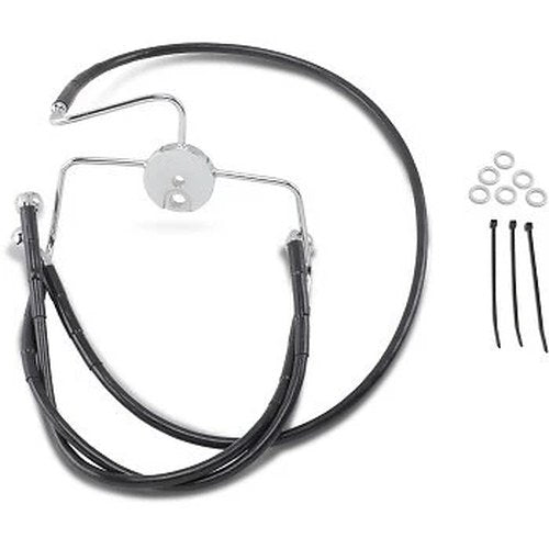 Drag Specialties 1741-2524 Extended Length Black Vinyl Front Brake Line Kit +8"