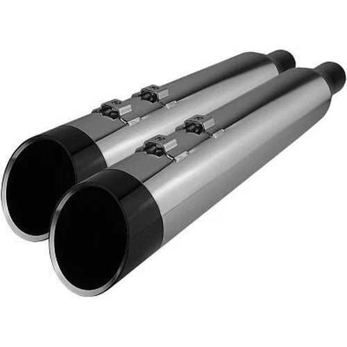 Khrome Werks 4.50" HP-Plus Slip-on Mufflers Chrome Black Edge Tip Touring 17-24