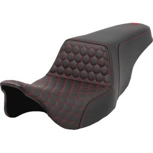 Saddlemen 808-07B-17704 Step-Up Seat Red Honeycomb Stitch for 08-24 Touring