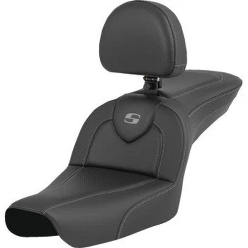 Saddlemen 804-05-185BR RoadSofa Seat w Backrest Carbon Fiber for 04-05 Fxdwg