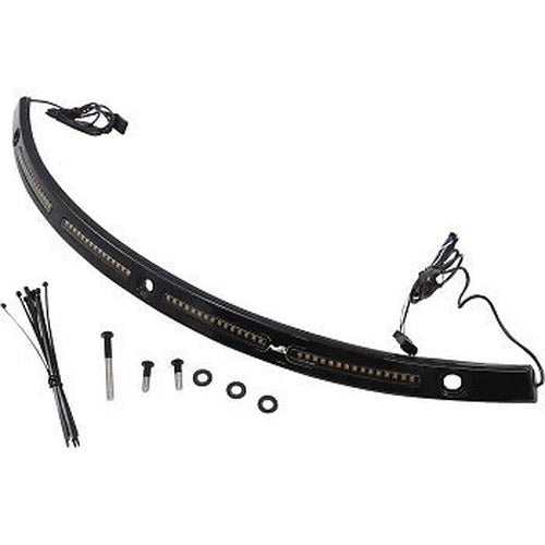 Custom Dynamics CD-WT2-14-B Black Windshield Trim with Standard LED Turn Signals