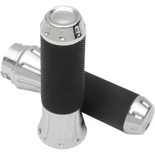 Drag Specialties 0630-1610 Chrome Custom Hand Grips for Harley Cable Op