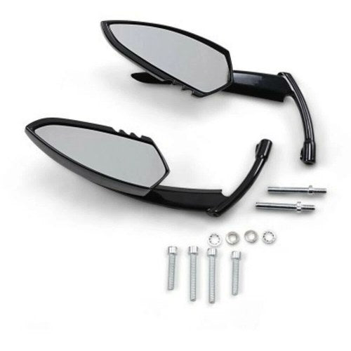 Kuryakyn 1760 Gloss Black Scythe Pair of Mirrors for all Harley Models 65-20