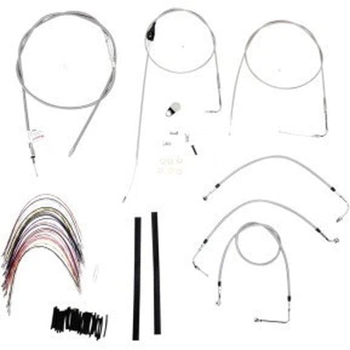 Burly Brand B30-1083 Complete Stainless Braided Handlebar Cable/Brake Line Kit