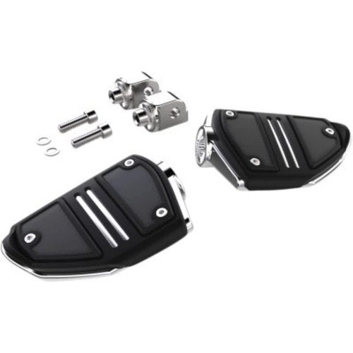 Ciro 61406 Chrome Twin Rain Footrests Foot Pegs Passenger for Softail 18-24