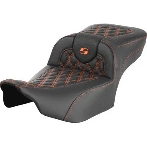 Saddlemen 823-07-18403 RoadSofa Seat Extended Reach Orange Lattice Stitch 23-24