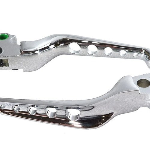 V-Twin 26-0788 Chrome 5-Hole Clutch & Brake Lever Set for 96-07