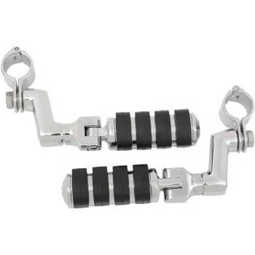 Kuryakyn 7999 Offset Highway Chrome Large Iso Foot Pegs for 1-1/4" Engine Guard