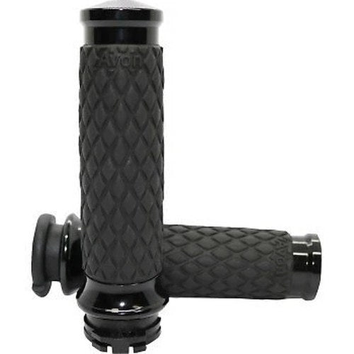 Avon DIA-65-ANO-FLY Black Diamond Contour Hand Grips for Harley Electronic Tbw