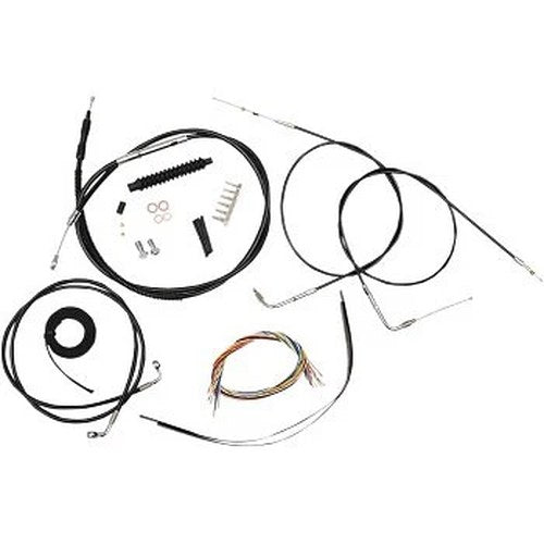 LA Choppers LA-8130KT2-13B Black Vinyl Braided Handlebar Cable/Brake Line Kit