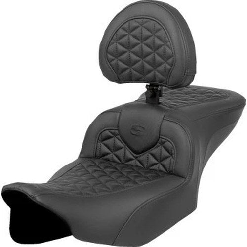 Saddlemen 823-07-210B0 RoadSofa Seat w/Backrest Tri Gripper for 23-24 Flhx