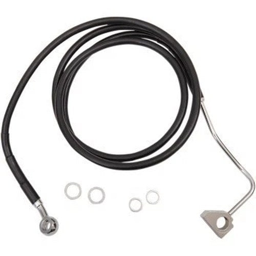 Drag Specialties 1741-3996 Extended Length Black Vinyl Brake Line Kit +4"