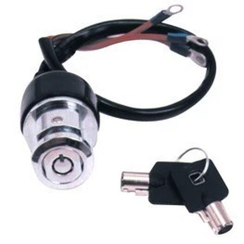 V-Factor 15009 Chrome Round Key Ignition Switch 3 Position - Dyna Narrow 91-05