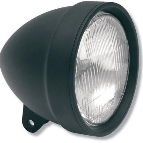 Matte Black 5-3/4" Headlight Bottom Mount H-4 Halogen