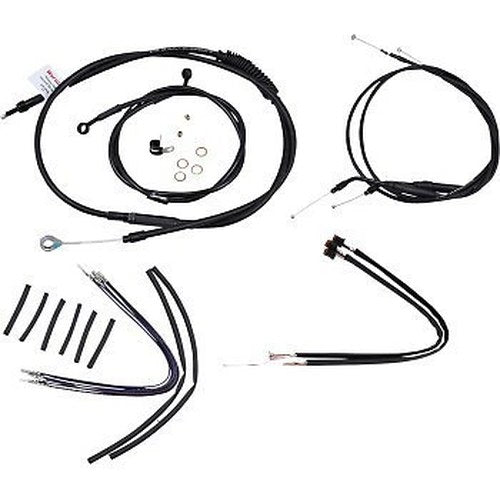 Burly B30-1106 Complete 12" Black Vinyl Handlebar Cable/Line Kit for Ape Hanger