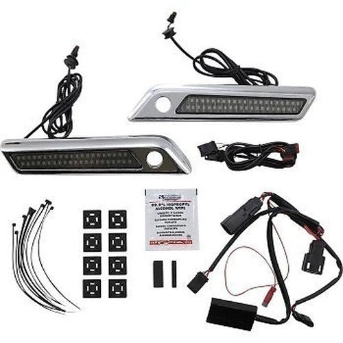 Custom Dynamics Chrome Smoke Saddlebag Latch Dual Color LED Lights 14-21 Touring