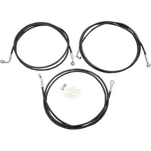 LA Choppers LA-8052B19B Black Braided Brake Line Kit for 18-20" Apes