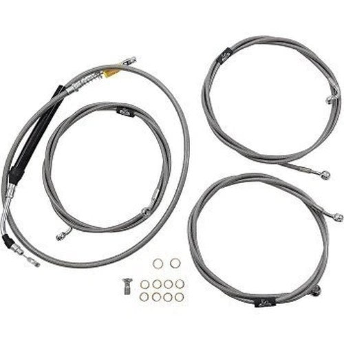 LA Choppers LA-8056KT-13 Stainless Braided Handlebar Cable/Brake Line Kit