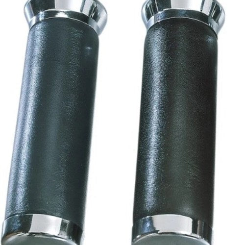 Parts Unlimited DS-243263 Black Leather & Chrome Hand Grips for Gold Wing 82-00