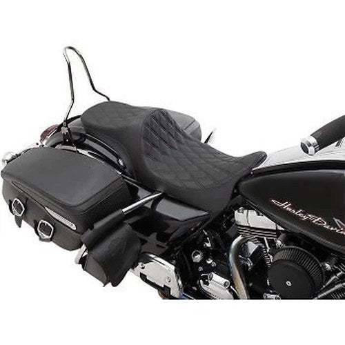Drag Specialties Seat Predator Iii 2-Up Double Diamond for Harley Touring 08-21