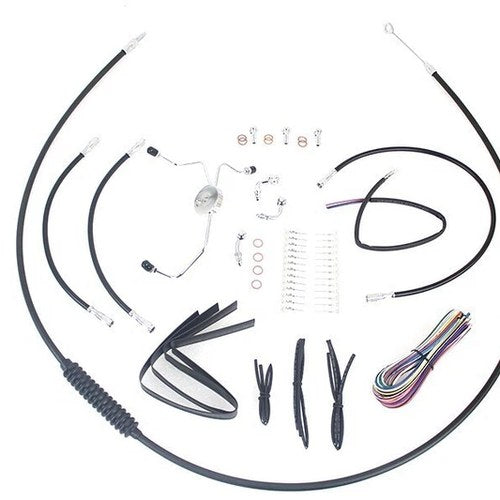V-Twin 12"-14" Handlebar Cable and Brake Line Kit - 08-13 FLHT/FLHX without ABS